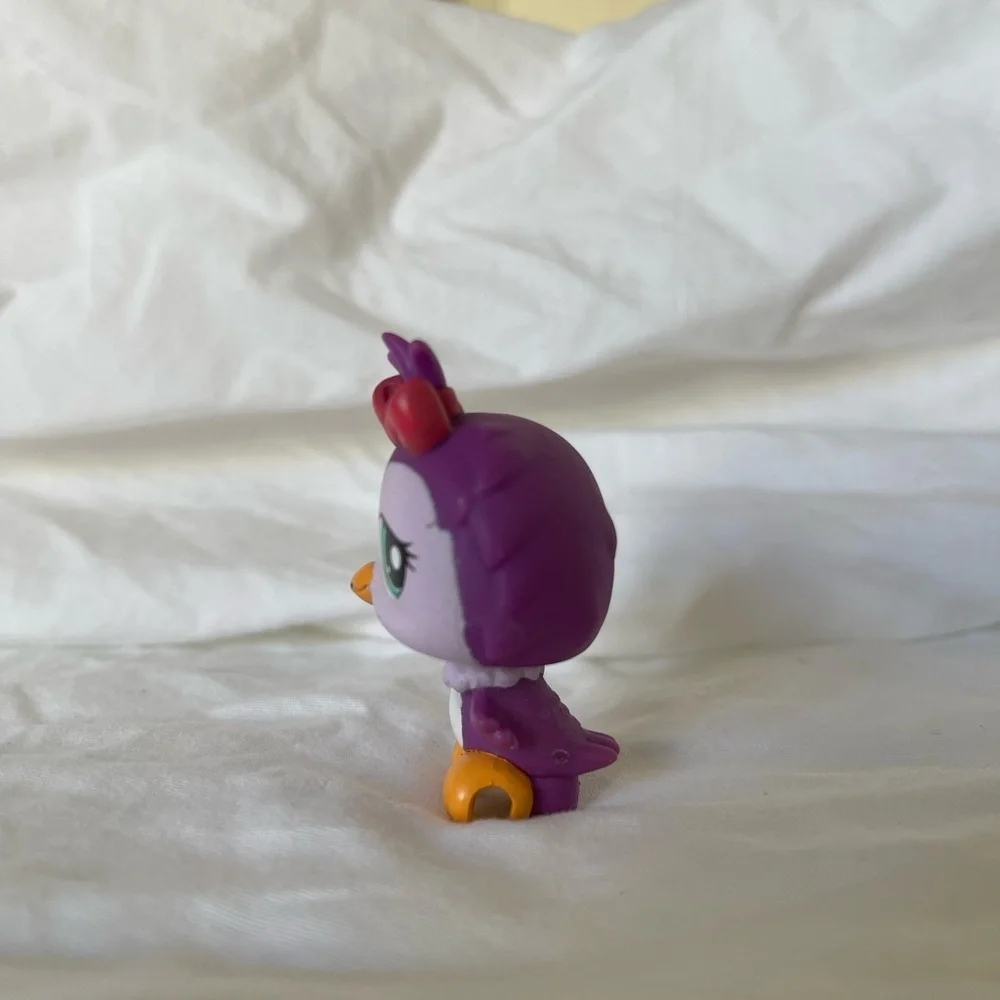 Littlest Petshop Purple Owl Blue Eyes Pink Bow RARE 1515